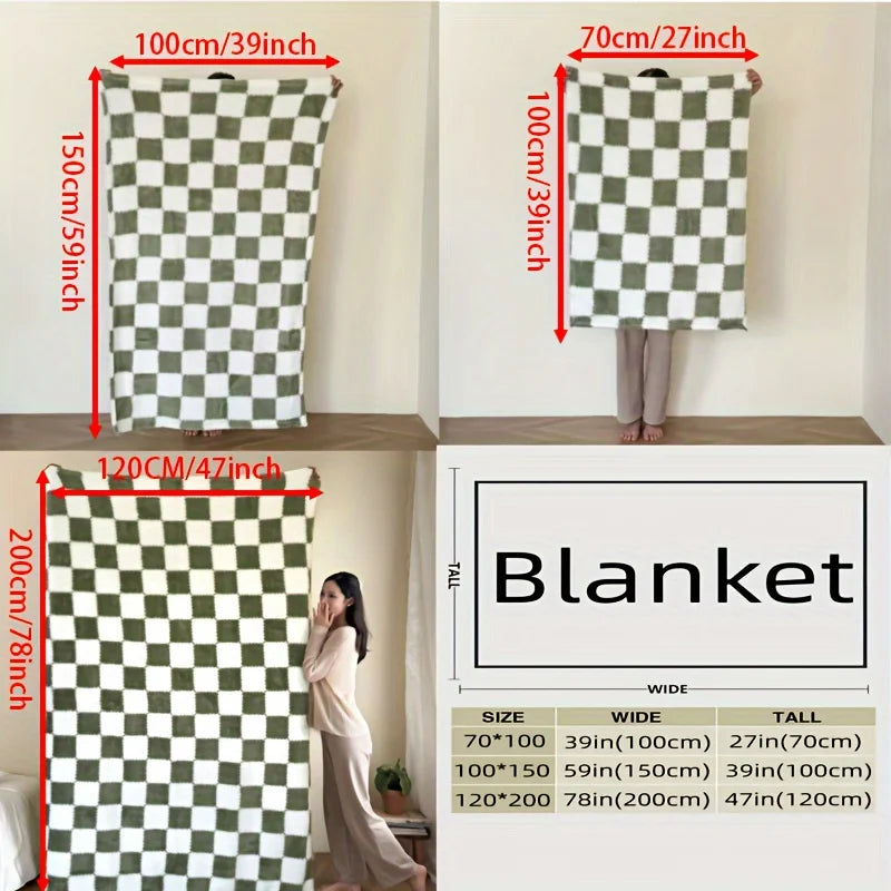 Traditional Style Plaid Blanket