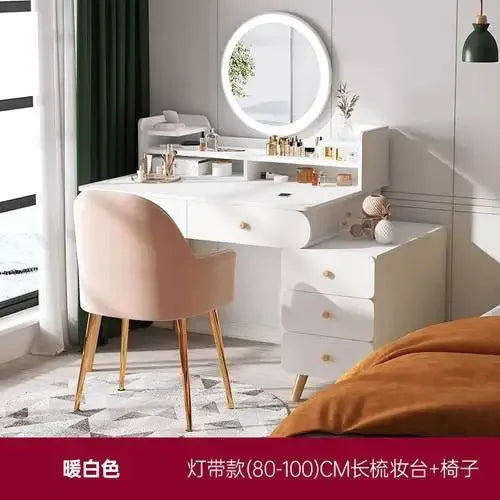 Mirror Cabinet Led Dressing Table Brown