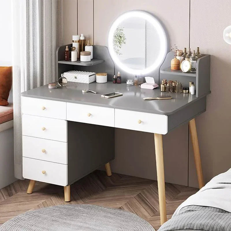 Mirror Cabinet Led Dressing Table Brown