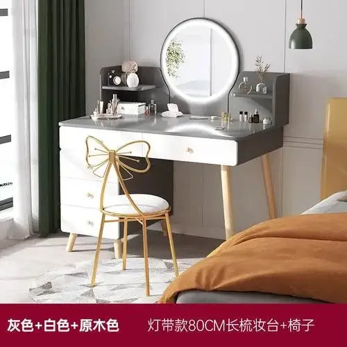 Mirror Cabinet Led Dressing Table Brown