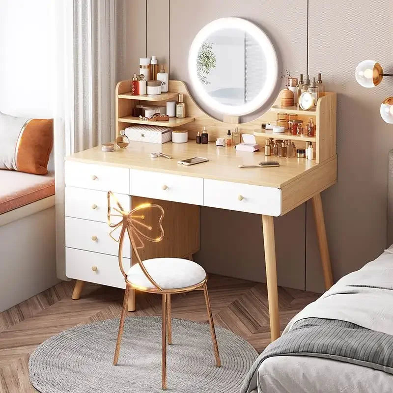 Mirror Cabinet Led Dressing Table Brown