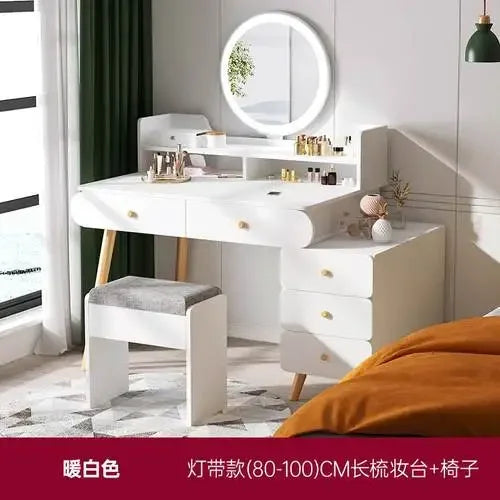 Mirror Cabinet Led Dressing Table Brown