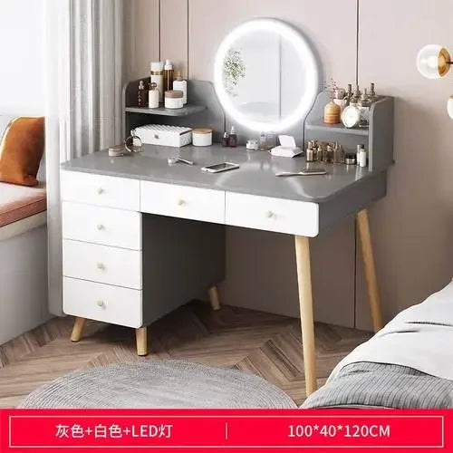 Mirror Cabinet Led Dressing Table Brown