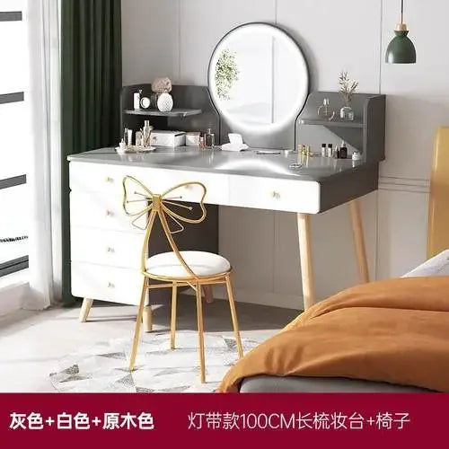 Mirror Cabinet Led Dressing Table Brown