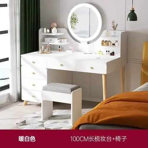 Mirror Cabinet Led Dressing Table Brown